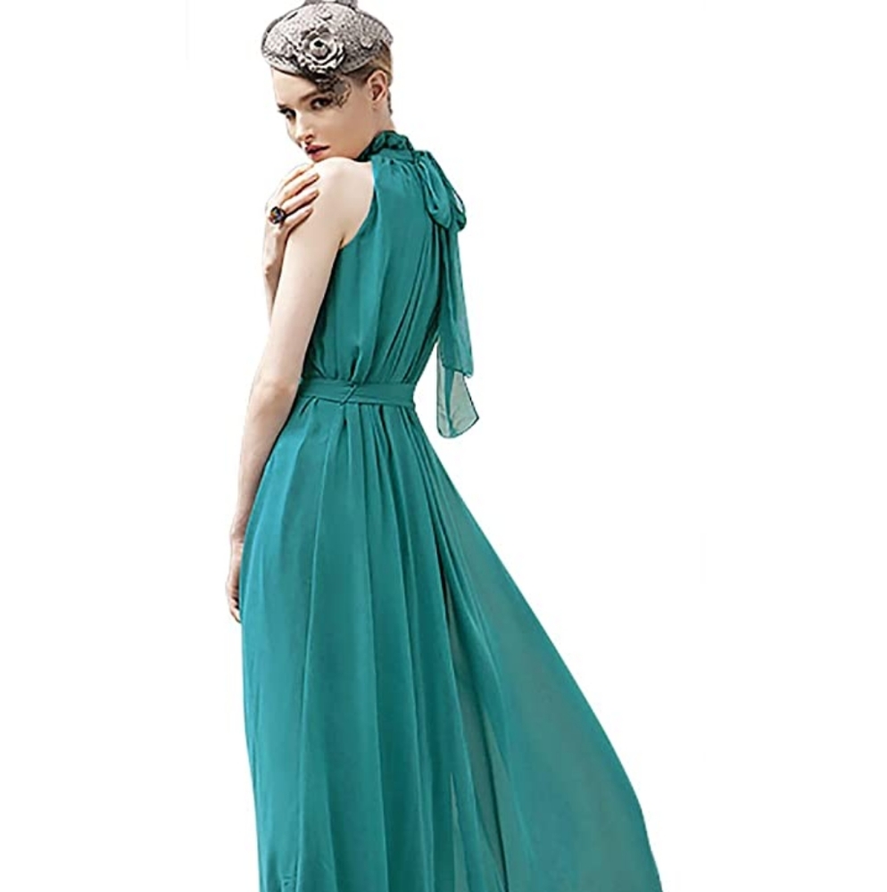New Chiffon Halter Maxi Dress